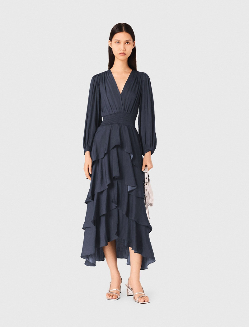 maje Ruffled maxi dress outlook