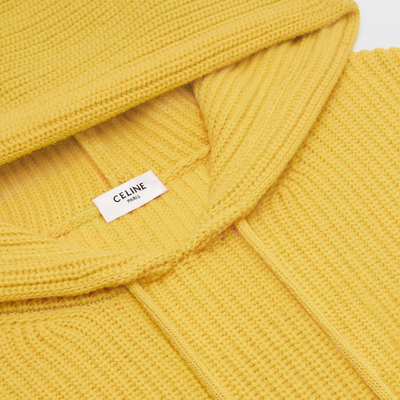 CELINE SWEATER WITH HOOD IN RIBBED WOOL 3