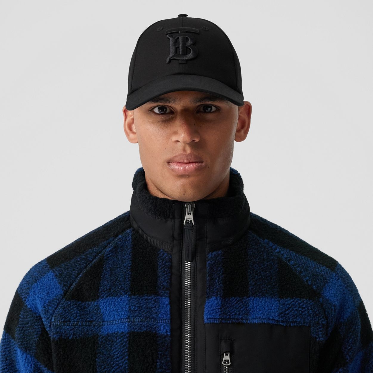 Exploded Check Fleece Funnel Neck Jacket - 3