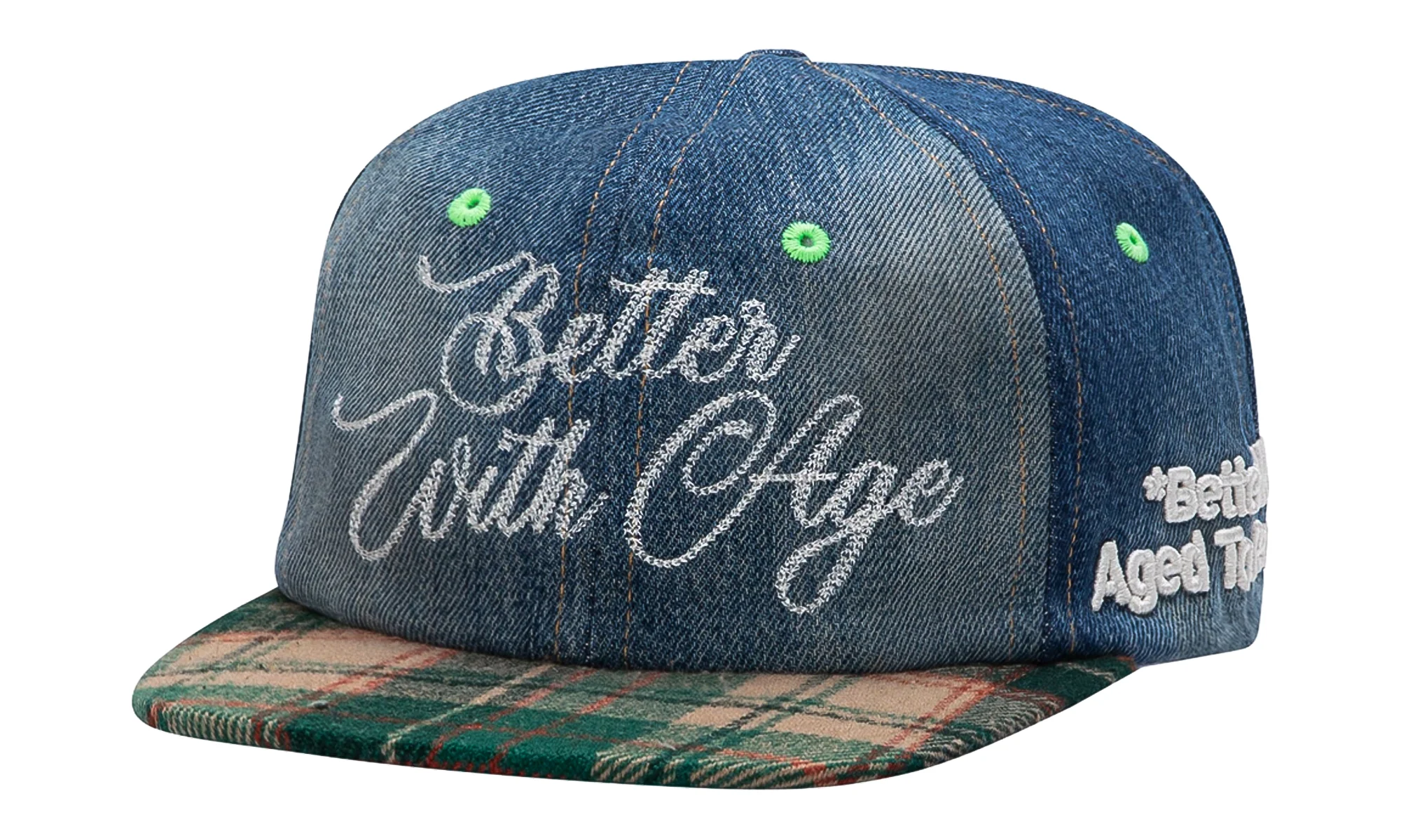 Heritage Reconstructed Denim Hat "Denim / Green" BWA256 - 1