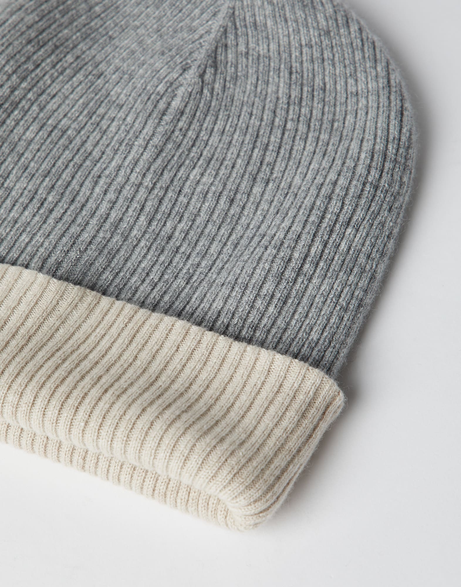 Cashmere double knit ribbed beanie - 2
