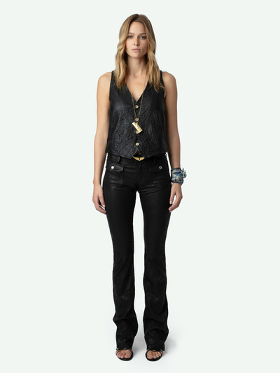 Zadig & Voltaire Emilie Crinkled Leather Waistcoat outlook