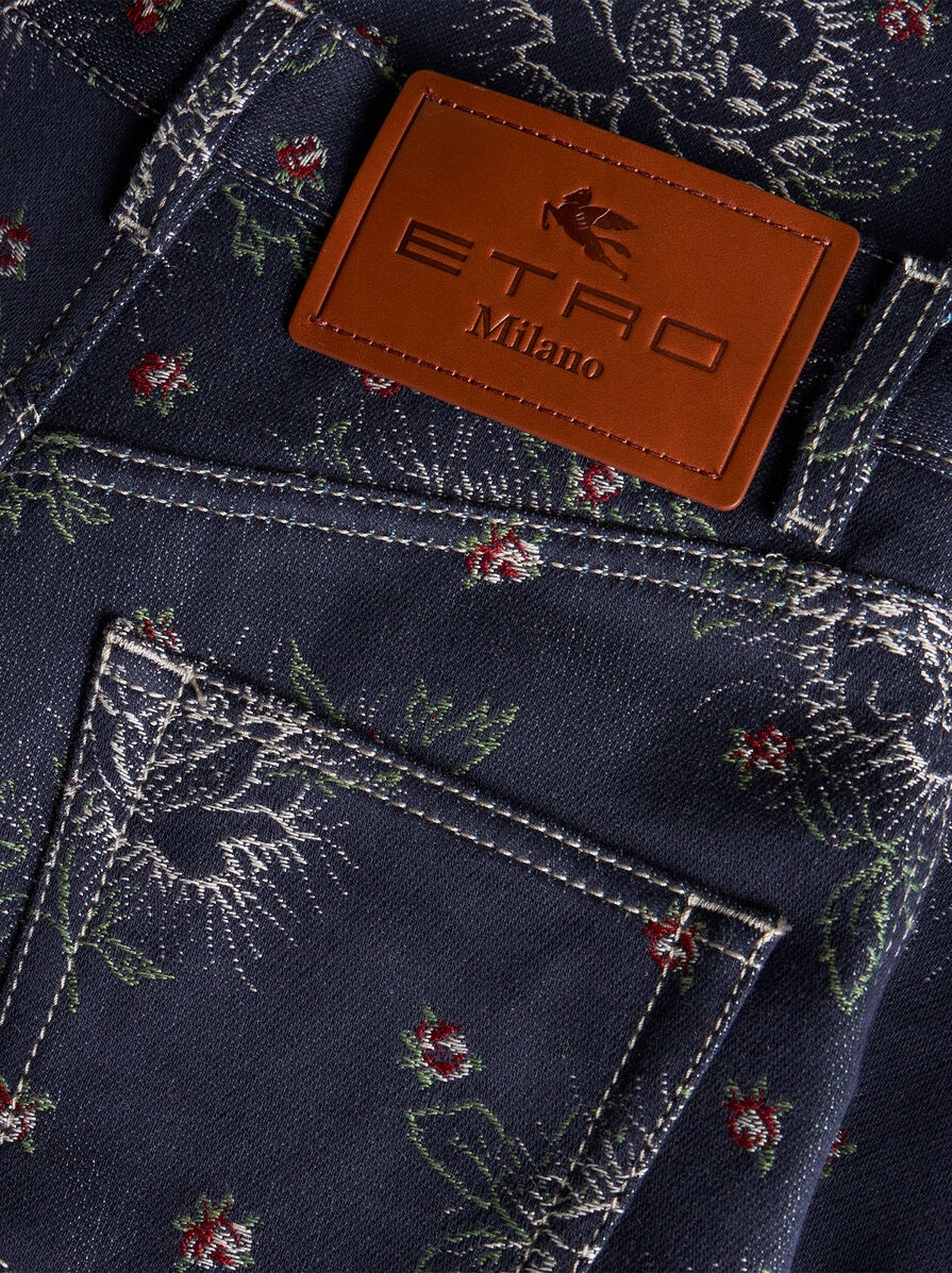 FLARED JACQUARD JEANS - 7
