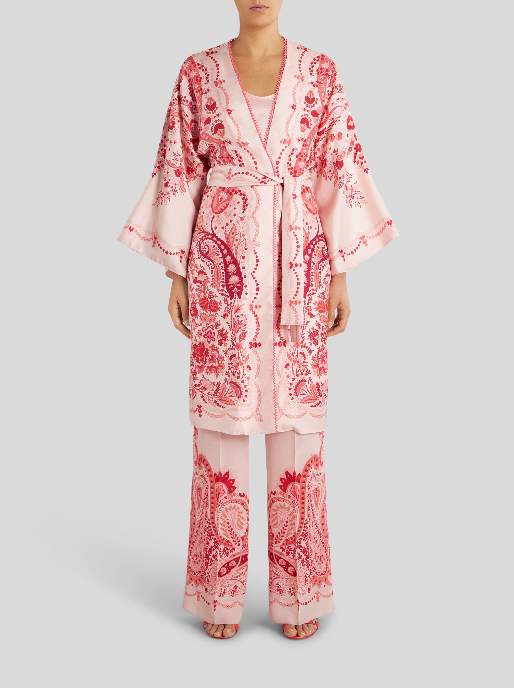 PAISLEY SILK DUSTER COAT - 3