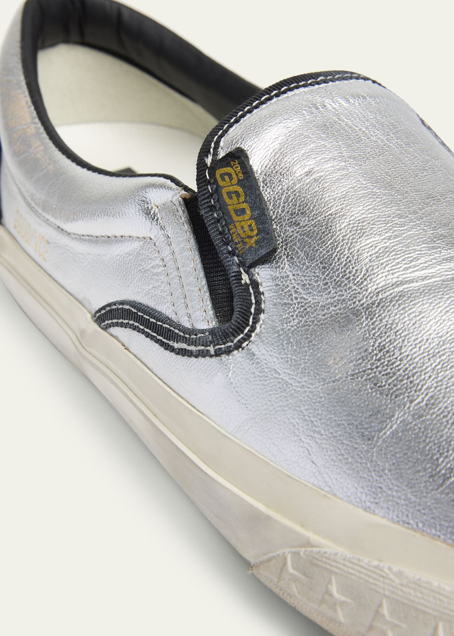 Men's Laminated Leather Slip-On Sneakers - 6