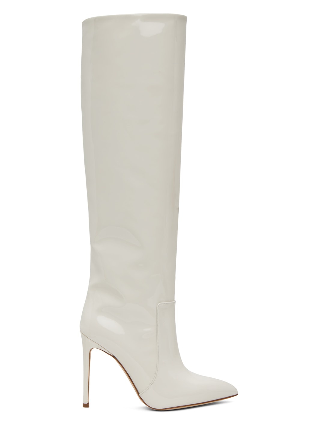 White Pointed Tall Boots - 1