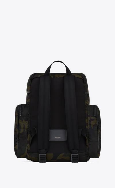 SAINT LAURENT city multi-pocket backpack in smooth leather and nylon outlook
