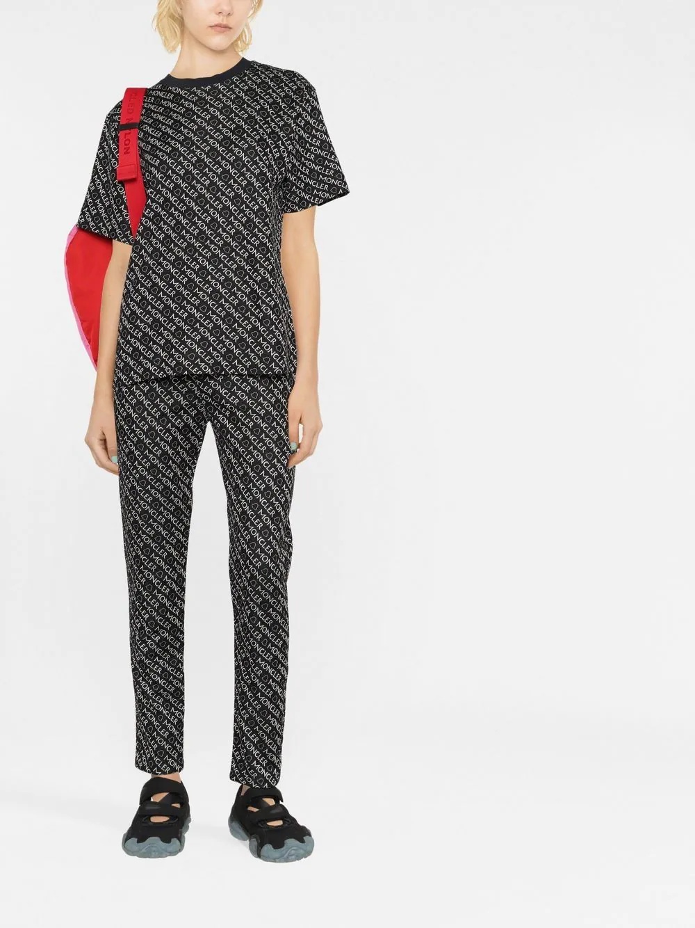 logo-print jersey trousers - 2