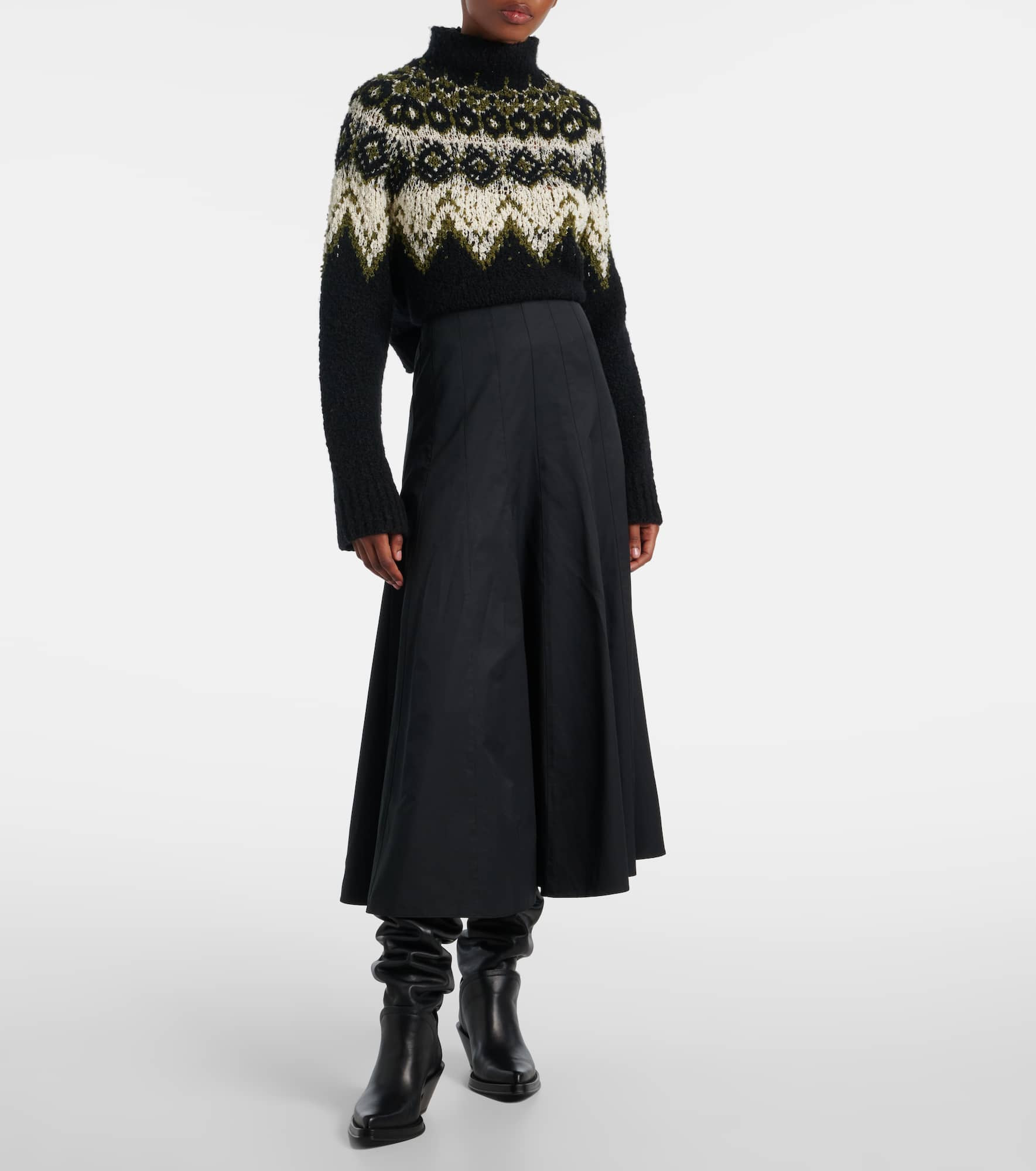 Heidi cotton-blend midi skirt - 2