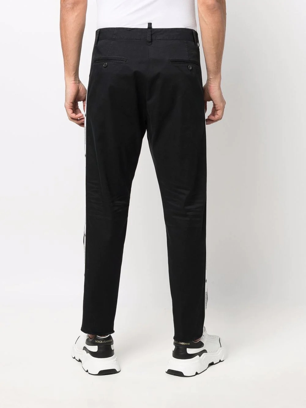 logo-panel straight trousers - 4