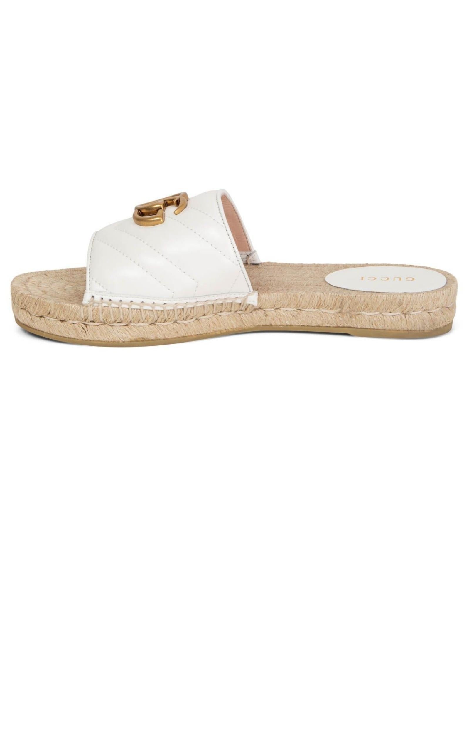 Gg Logo Quilted Leather Espadrilles - 4