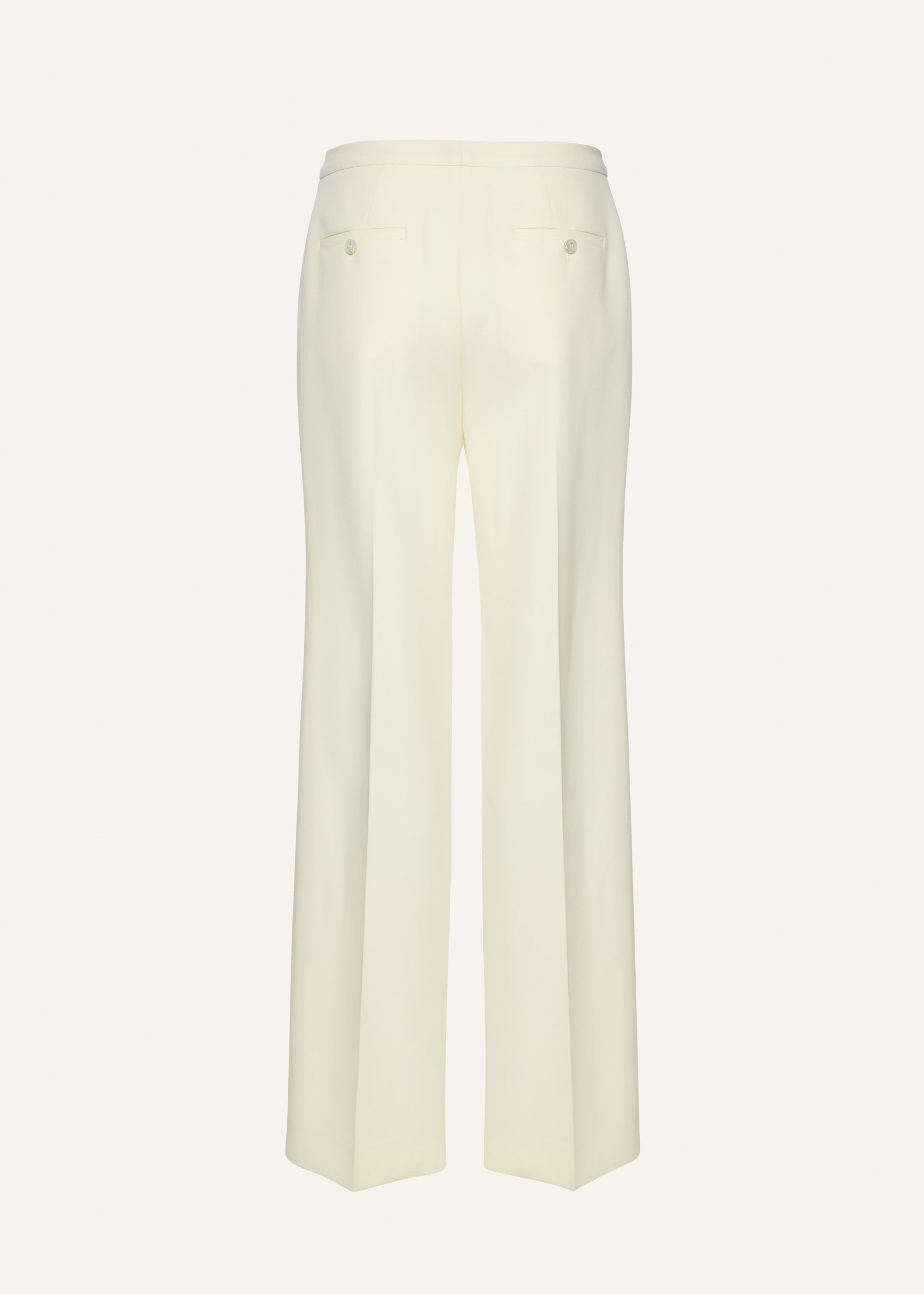 Straight-leg wool trousers in cream - 2
