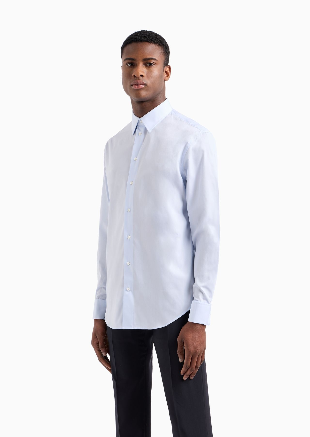 Cotton-poplin shirt with classic collar - 2