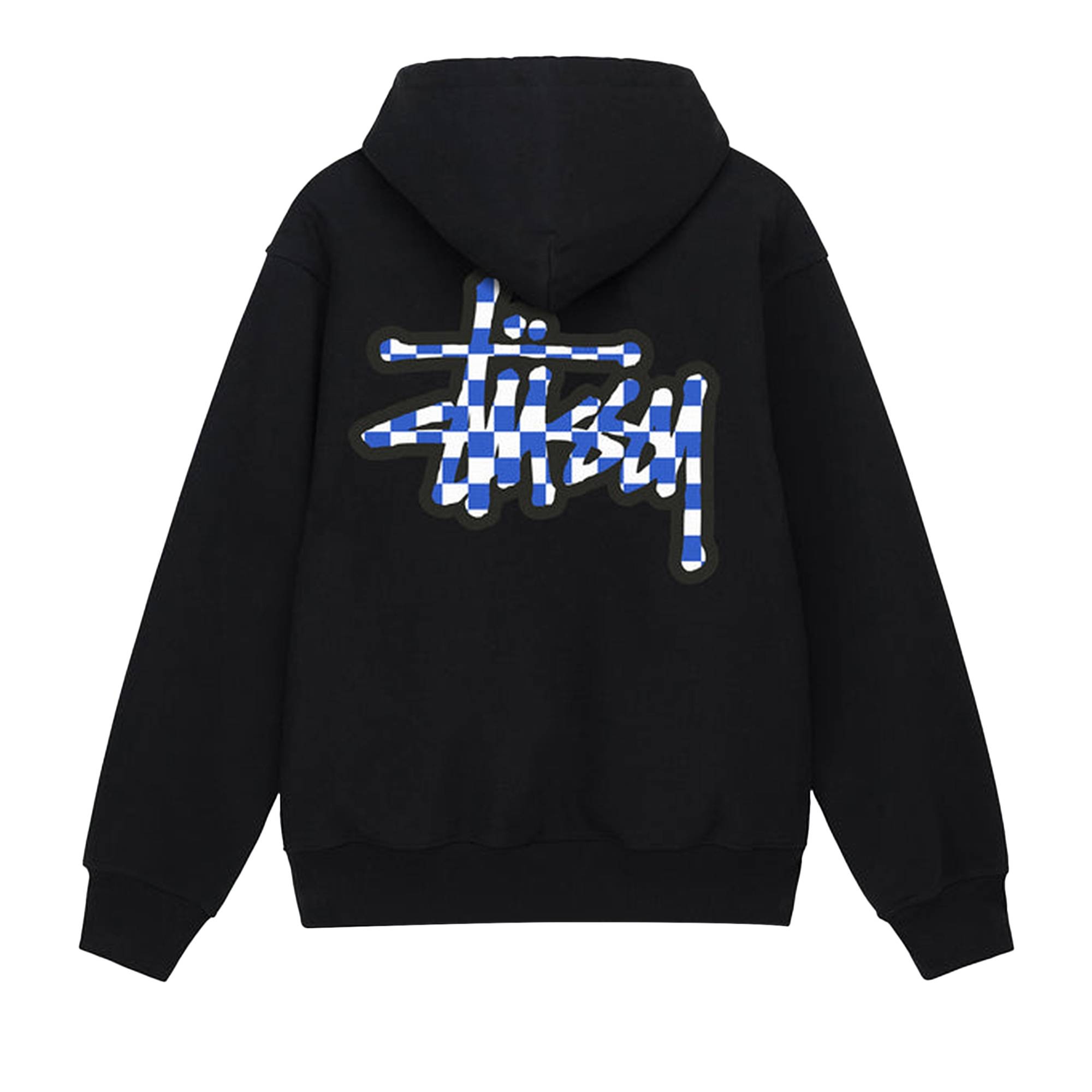 Stussy Checker Stock Hoodie 'Black' - 2