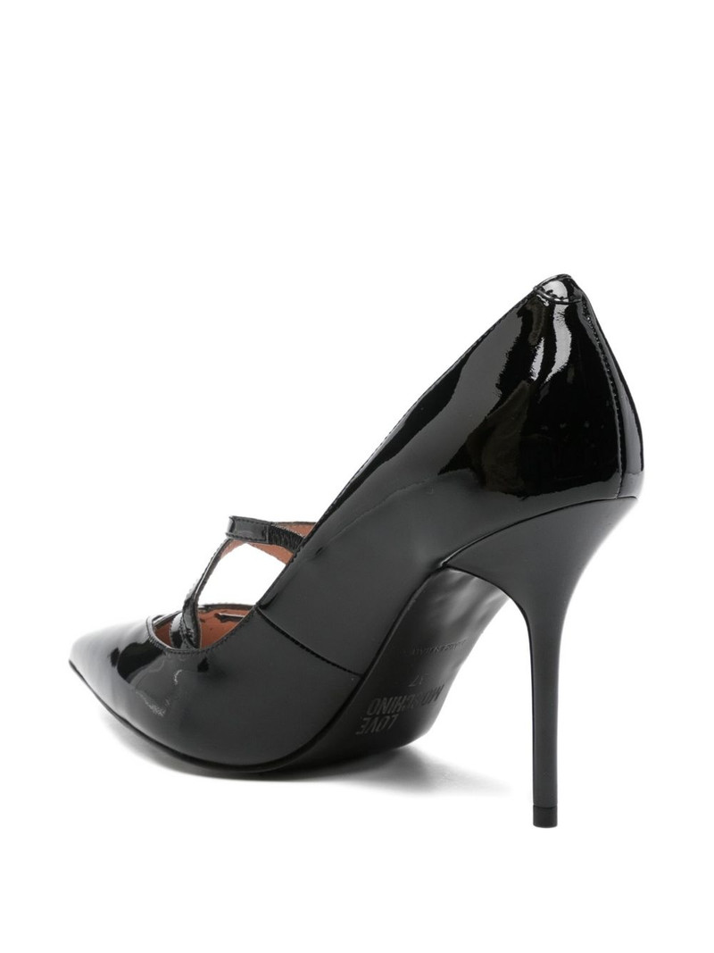100mm leather cross-strap pumps 3