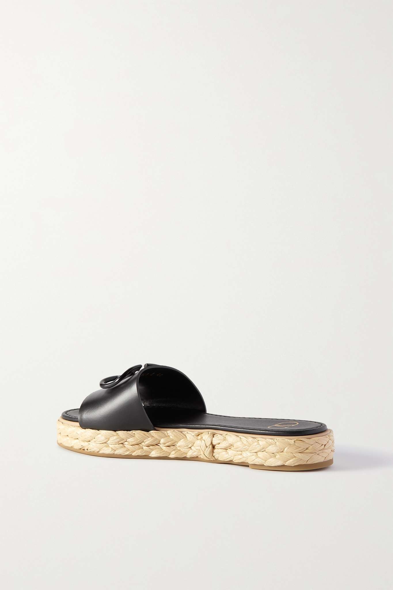 Valentino Garavani VLOGO leather espadrille slides - 3