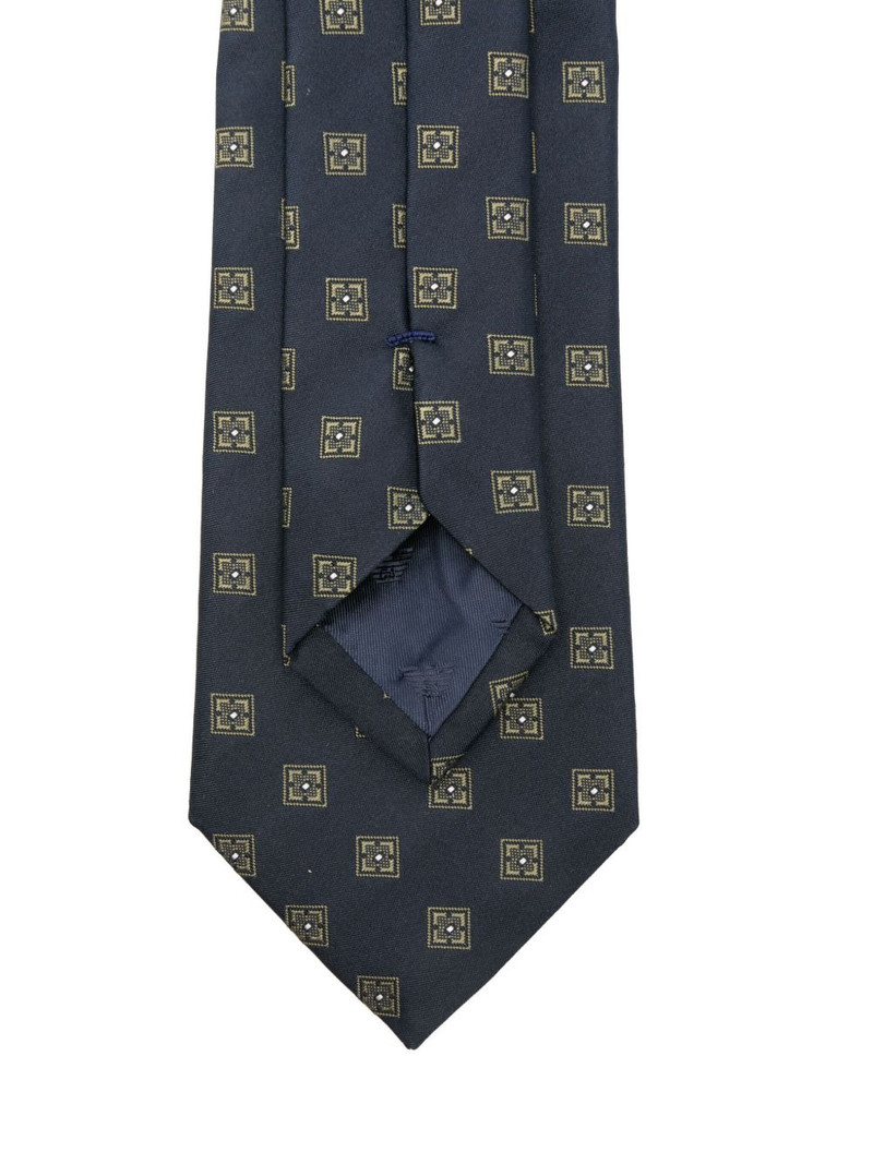 EMPORIO ARMANI geometric-pattern silk tie outlook