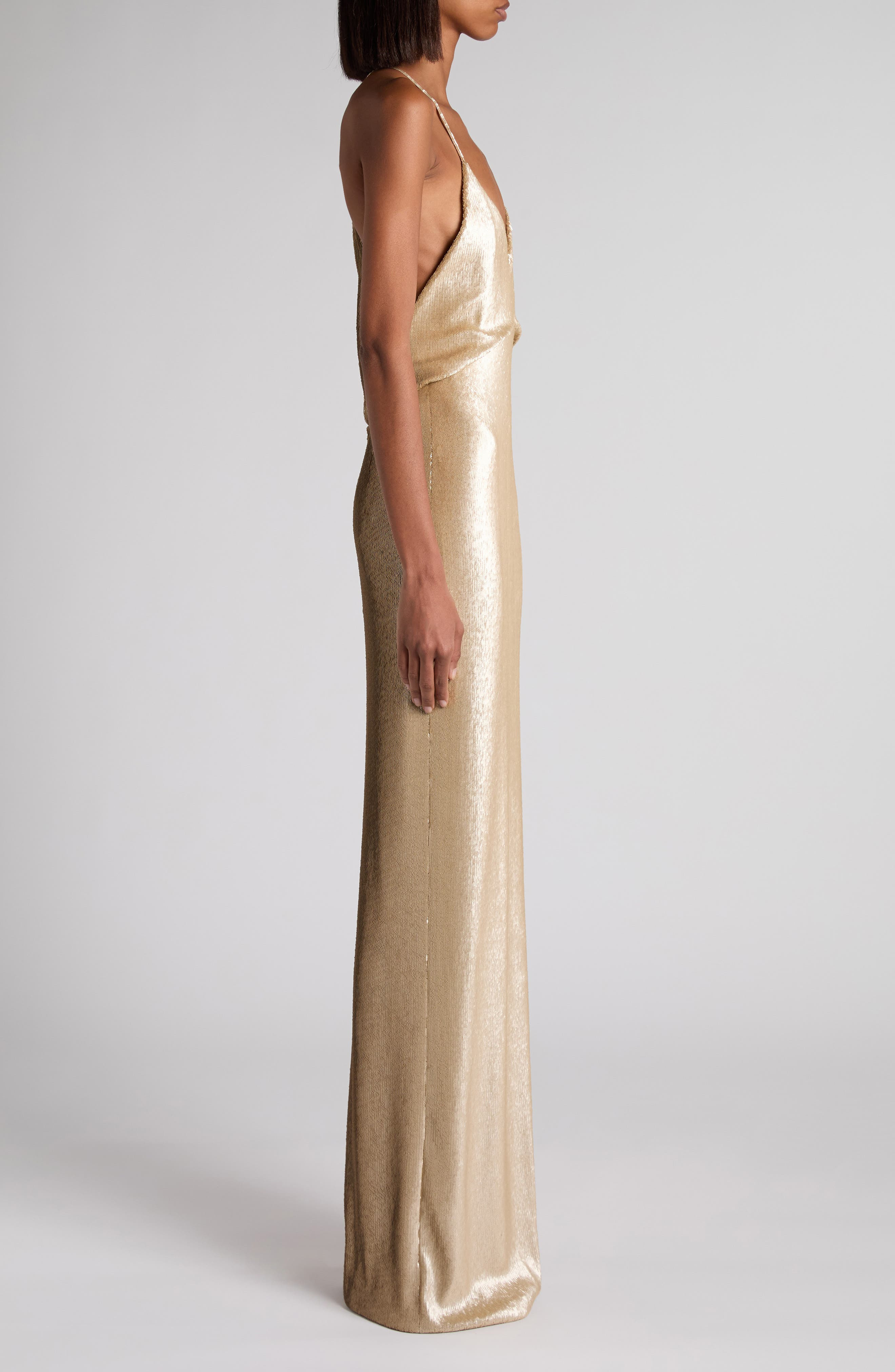 TOM FORD Sequin Embroidered Tulle Gown in By001 Gold at Nordstrom - 3