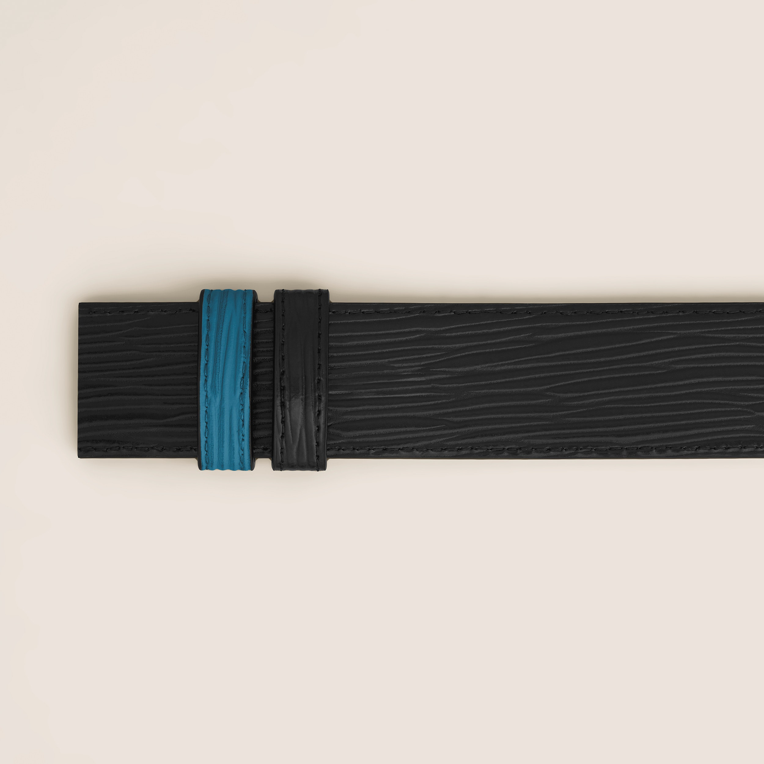SMOKY BLUE/BLACK 35MM REVERSIBLE LEATHER BELT - 2