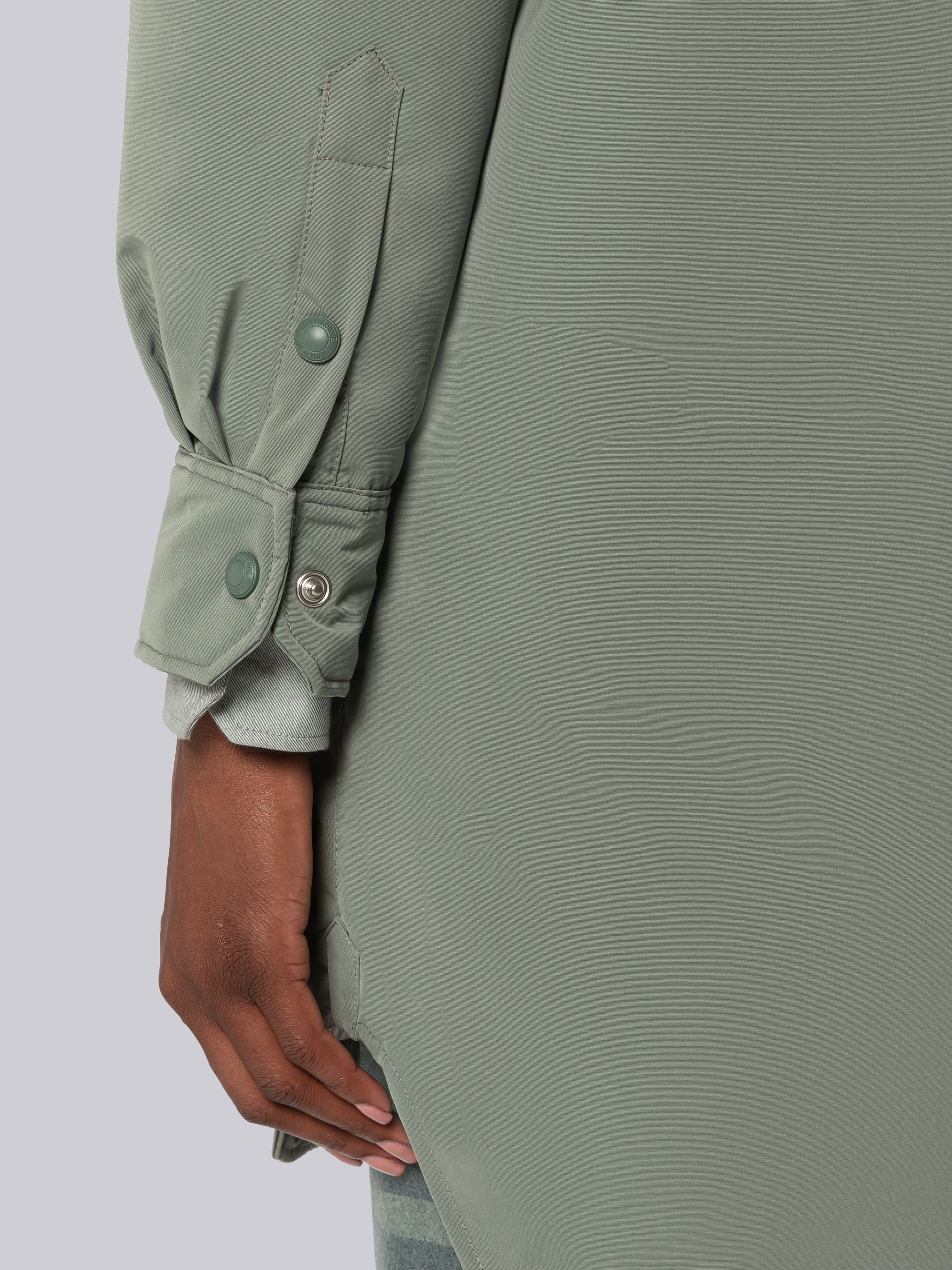 Tech Faille 4-Bar Down Hooded Shirtdress - 6