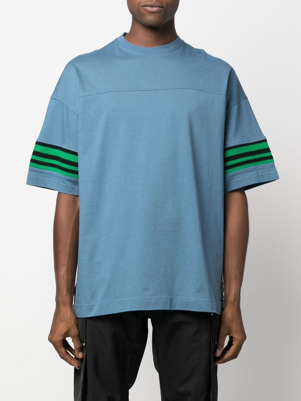 logo-patch stripe detail T-shirt - 3