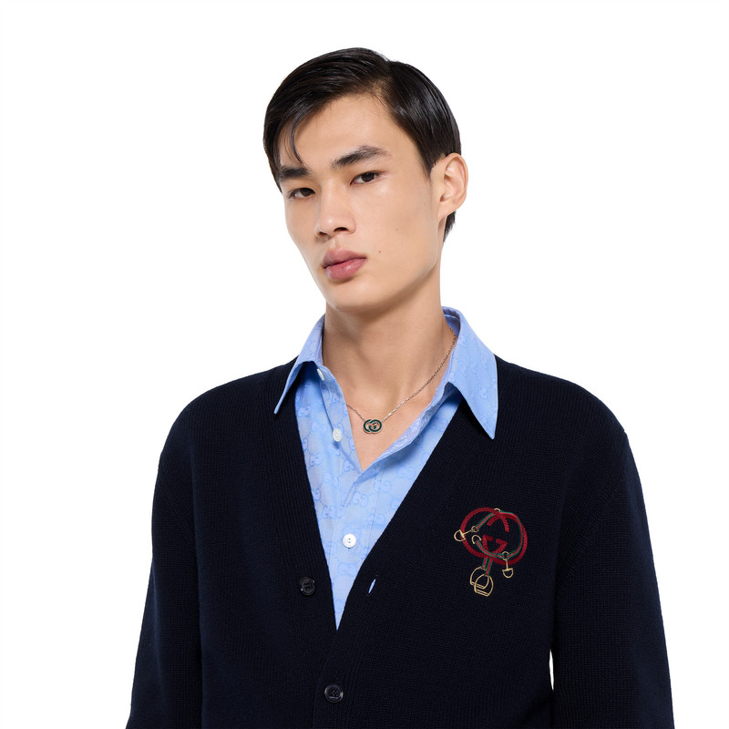 Knit wool cardigan with embroidery 4
