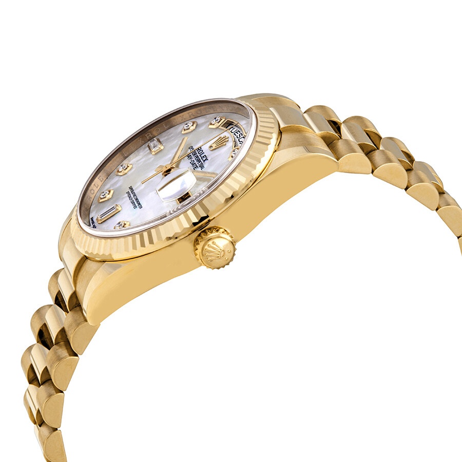 Rolex Day-Date White Mother-Of-Pearl Dial 18K Yellow Gold President Automatic Men's Watch 118238MDP - 2