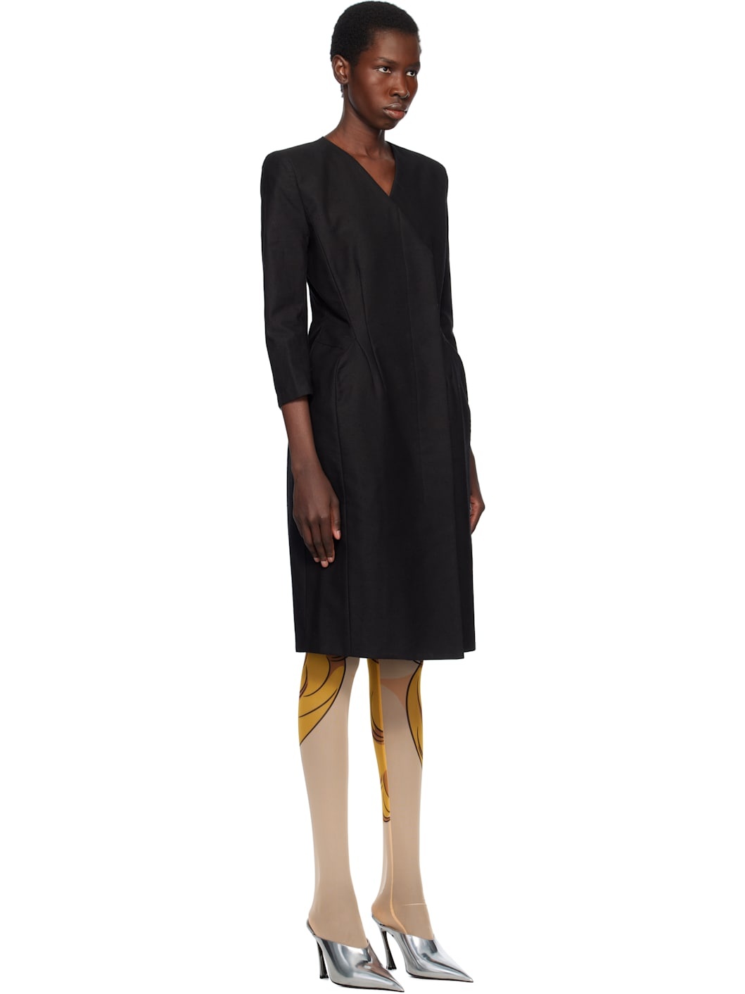 Black Hourglass Midi Dress - 2