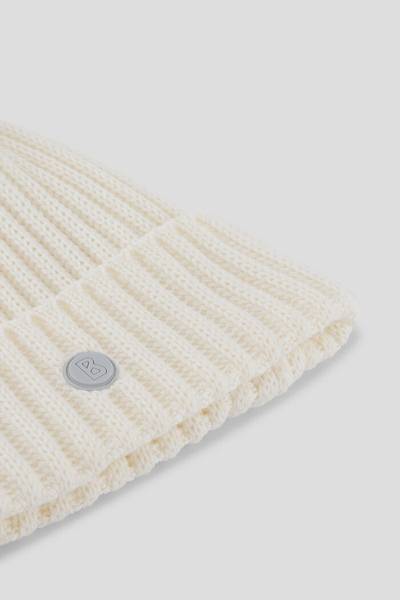 BOGNER Ranya Knitted hat with lambskin pompom in Off-white outlook