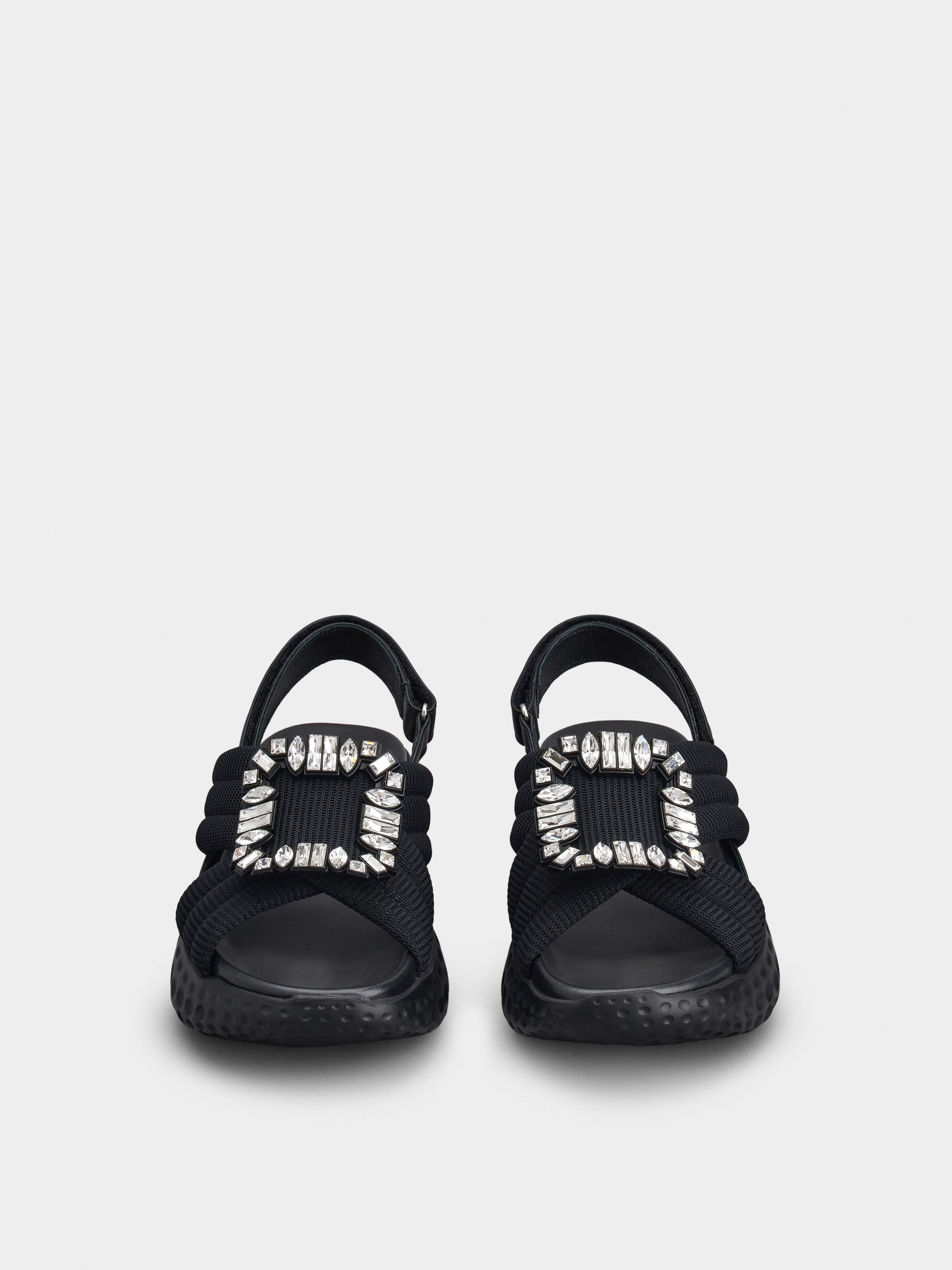 Viv' Run Light Strass Buckle Sandals in Fabric - 7