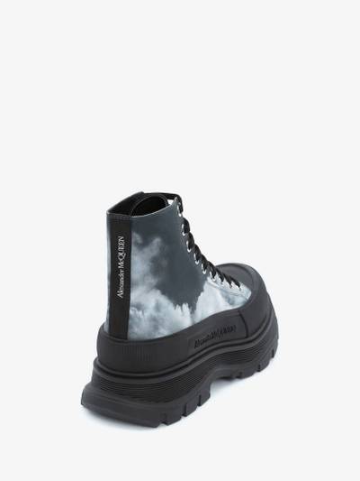 Alexander McQueen Blue Sky Print Tread Slick Boot in Blue outlook
