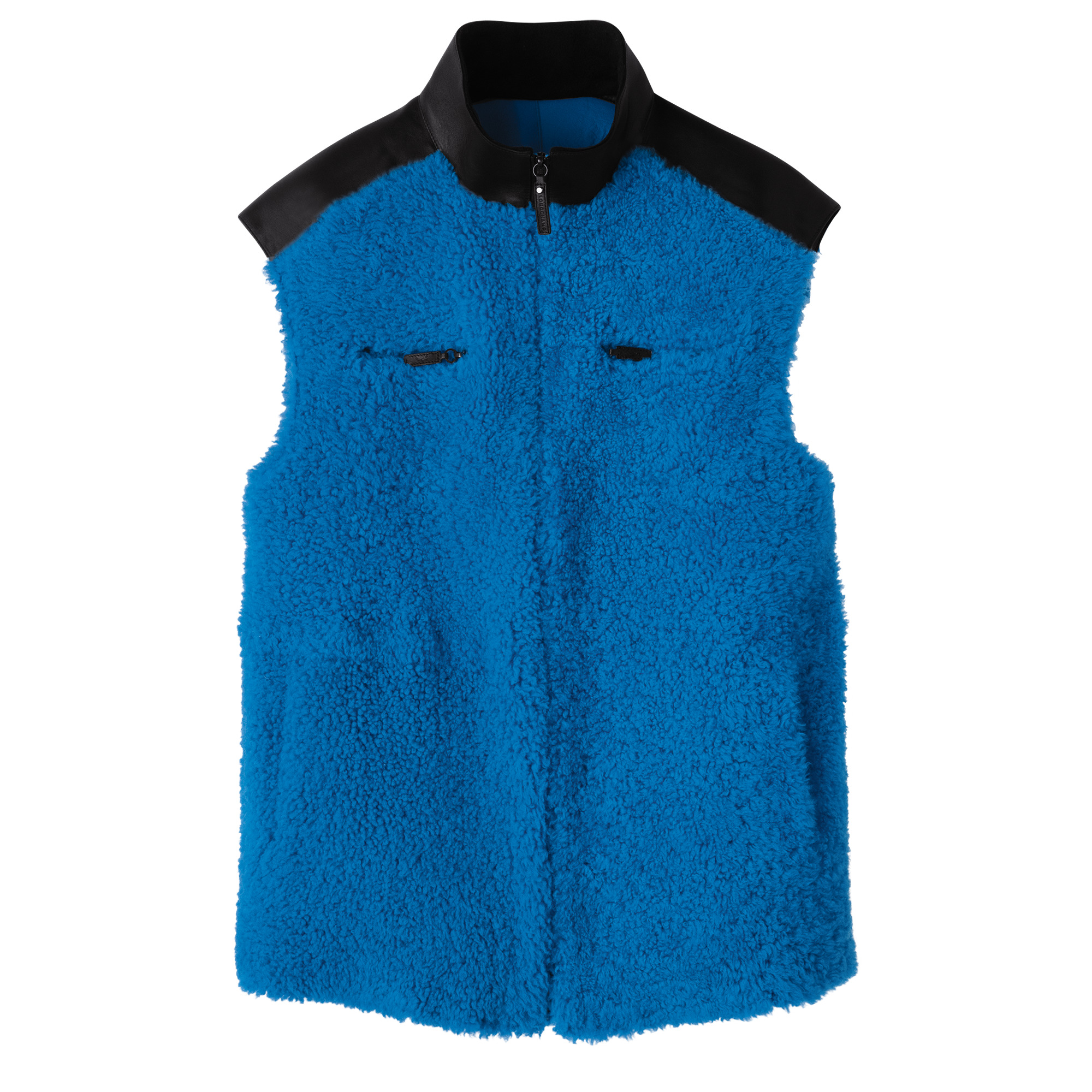Sleeveless cardigan Cobalt - Leather - 1