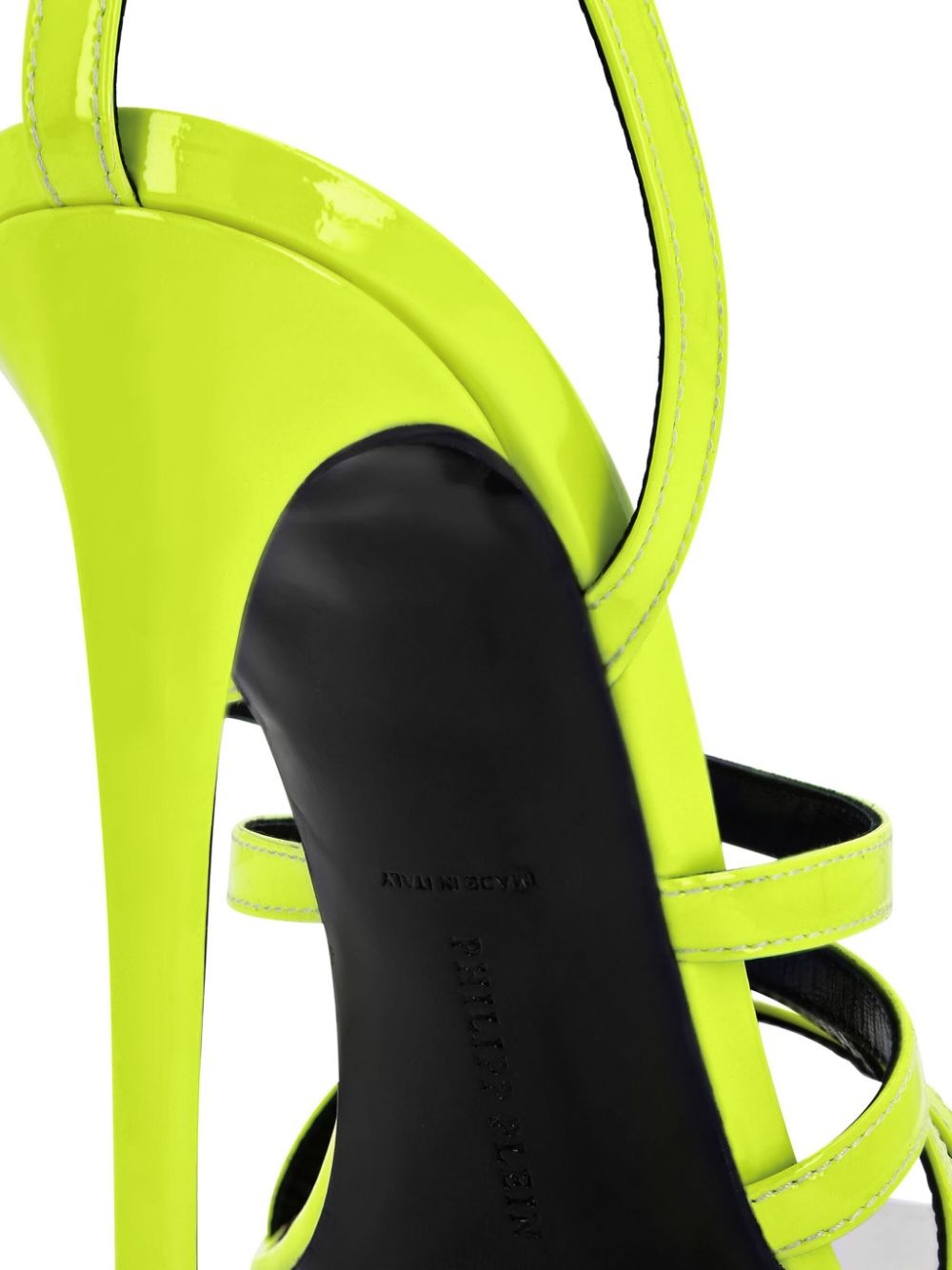 square-toe patent leather sandals - 4