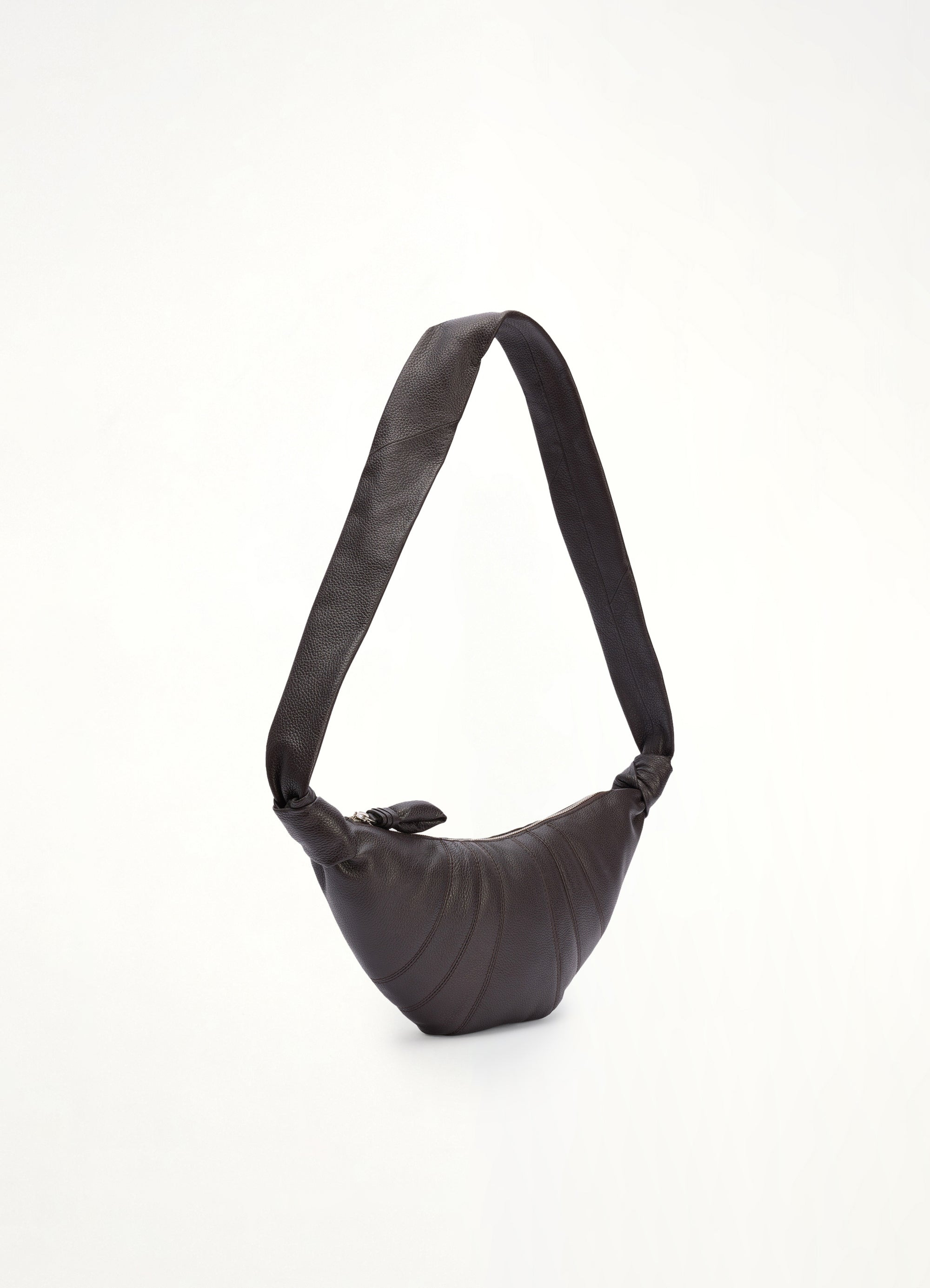 Cowhide Small Croissant Bag in Dark Chocolate - 2