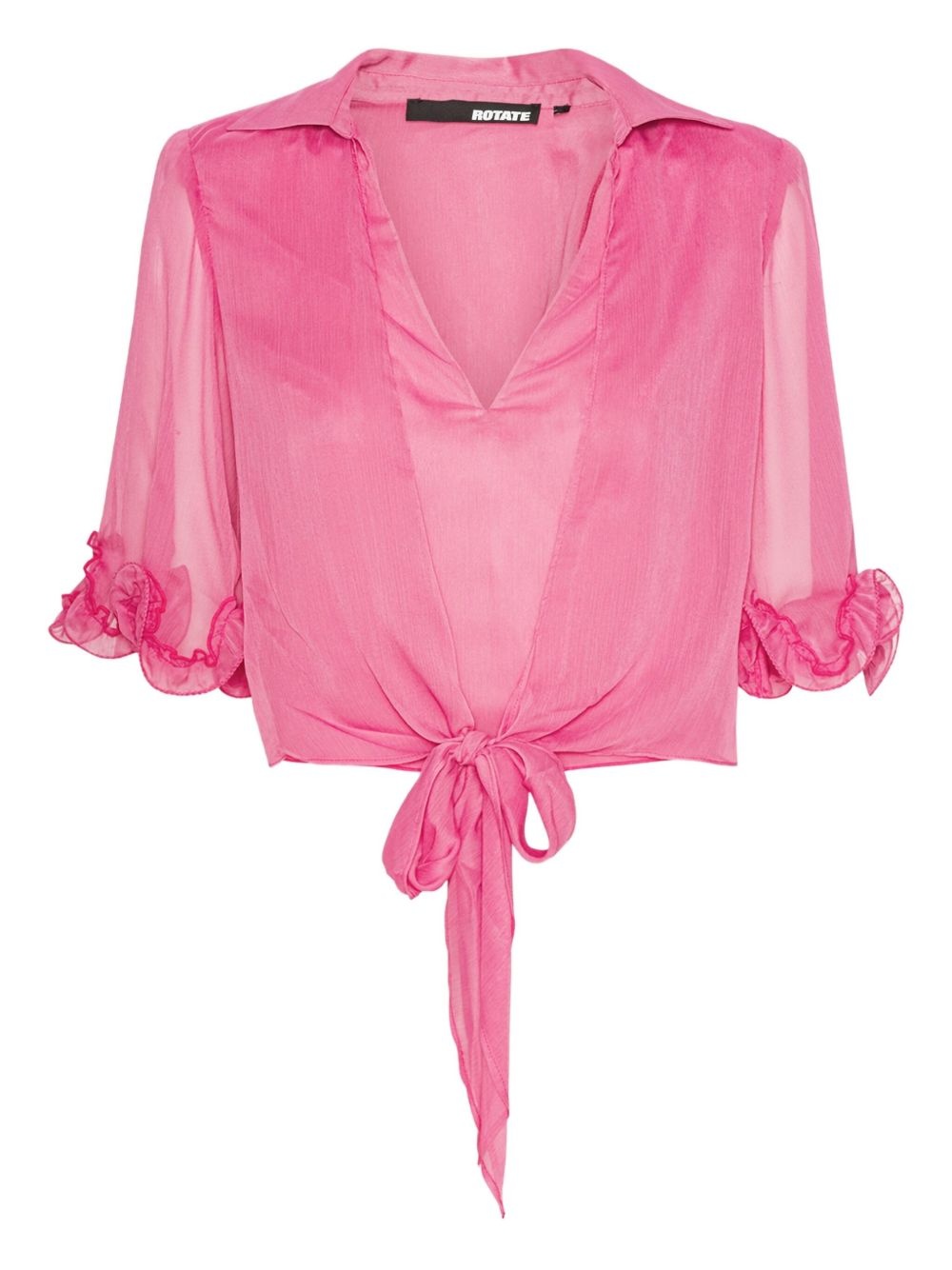 ruffled cropped blouse - 1