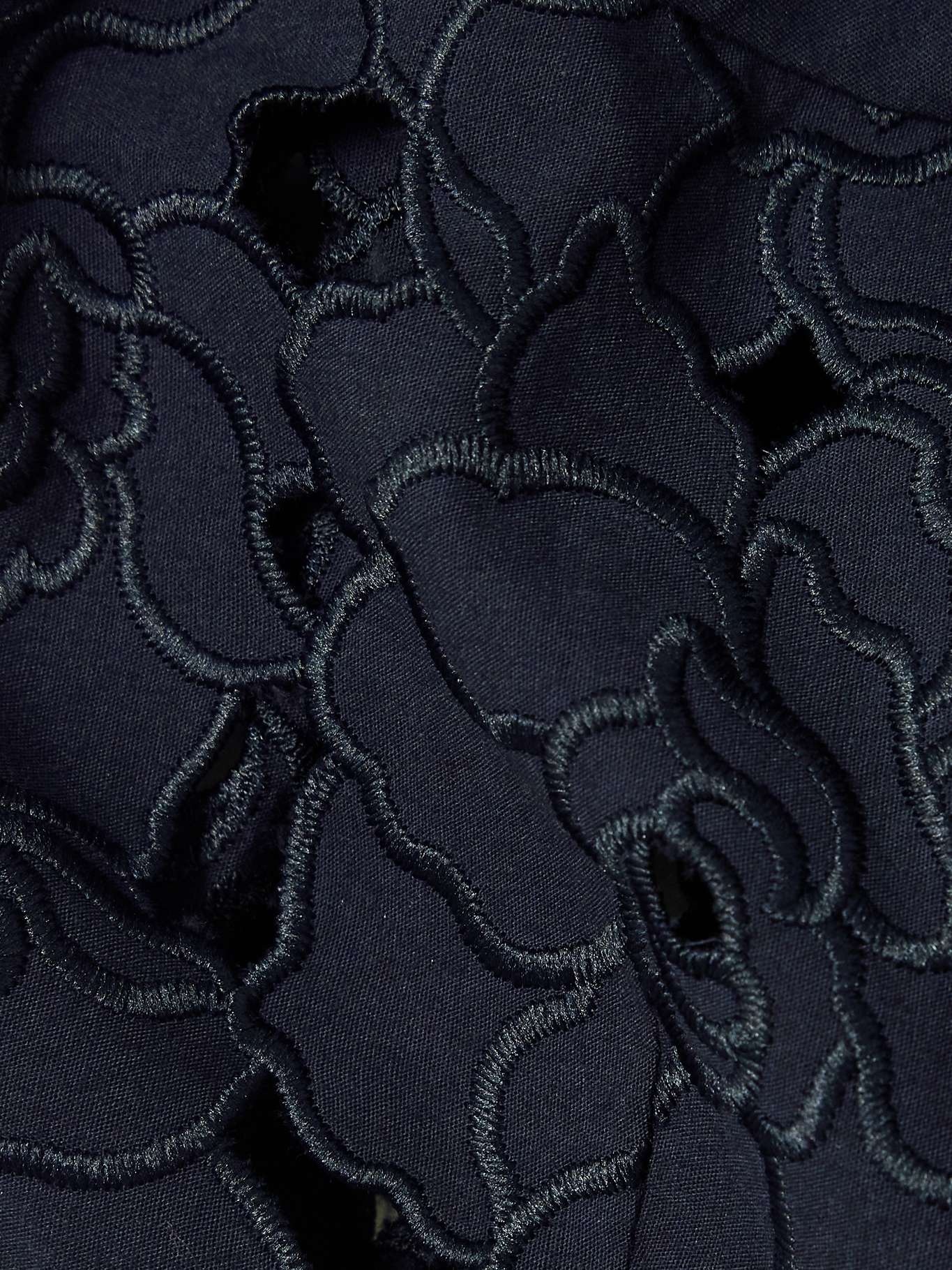 Scalloped guipure lace-trimmed cotton-blend poplin midi dress - 4