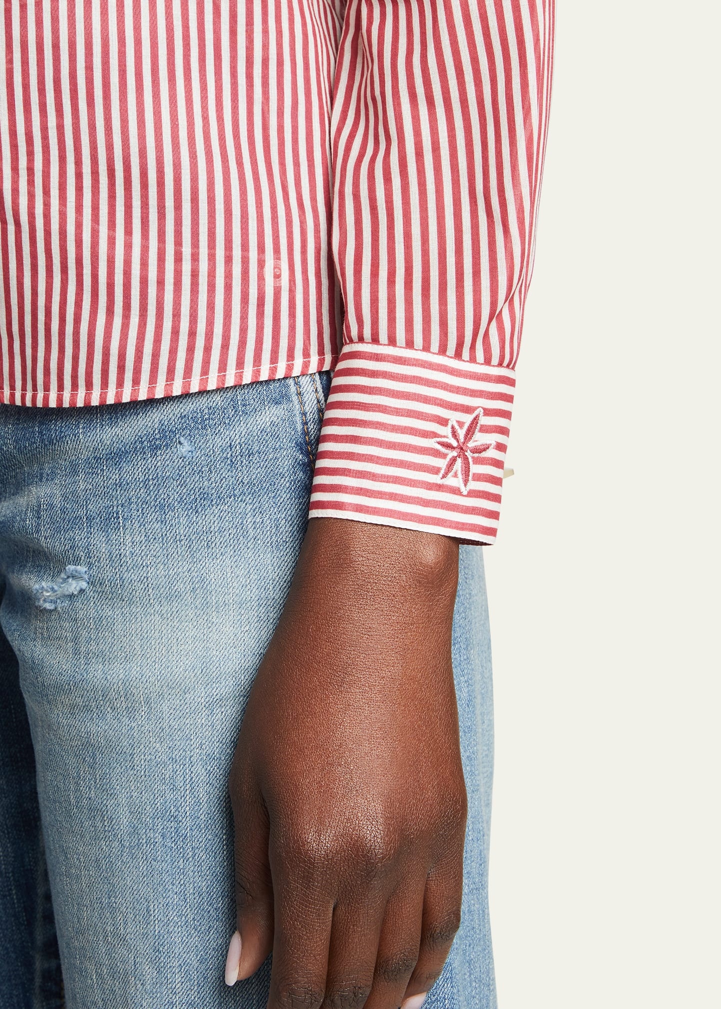 Striped Cotton Blouse - 4