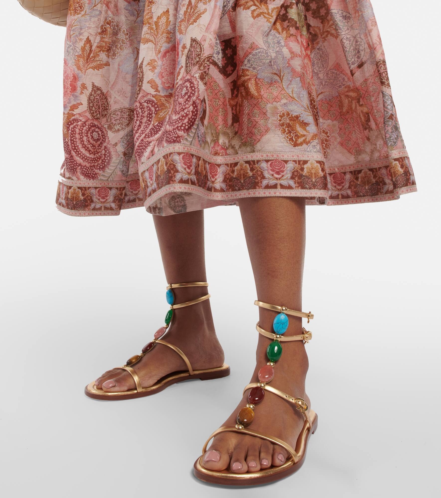 Shanti embellished leather sandals - 4