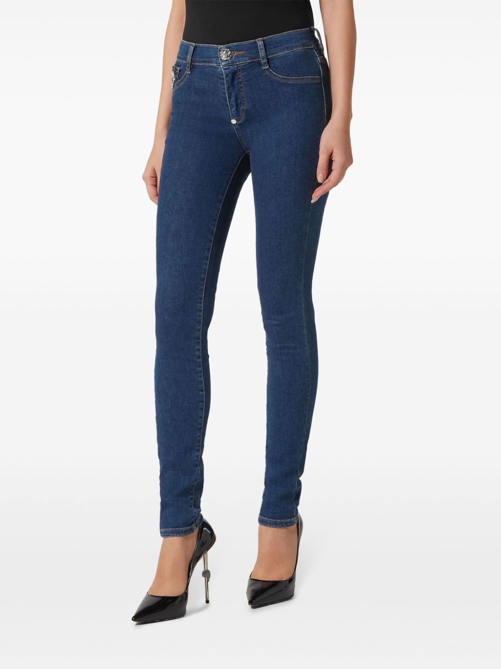 Heart mid-rise skinny jeans - 3