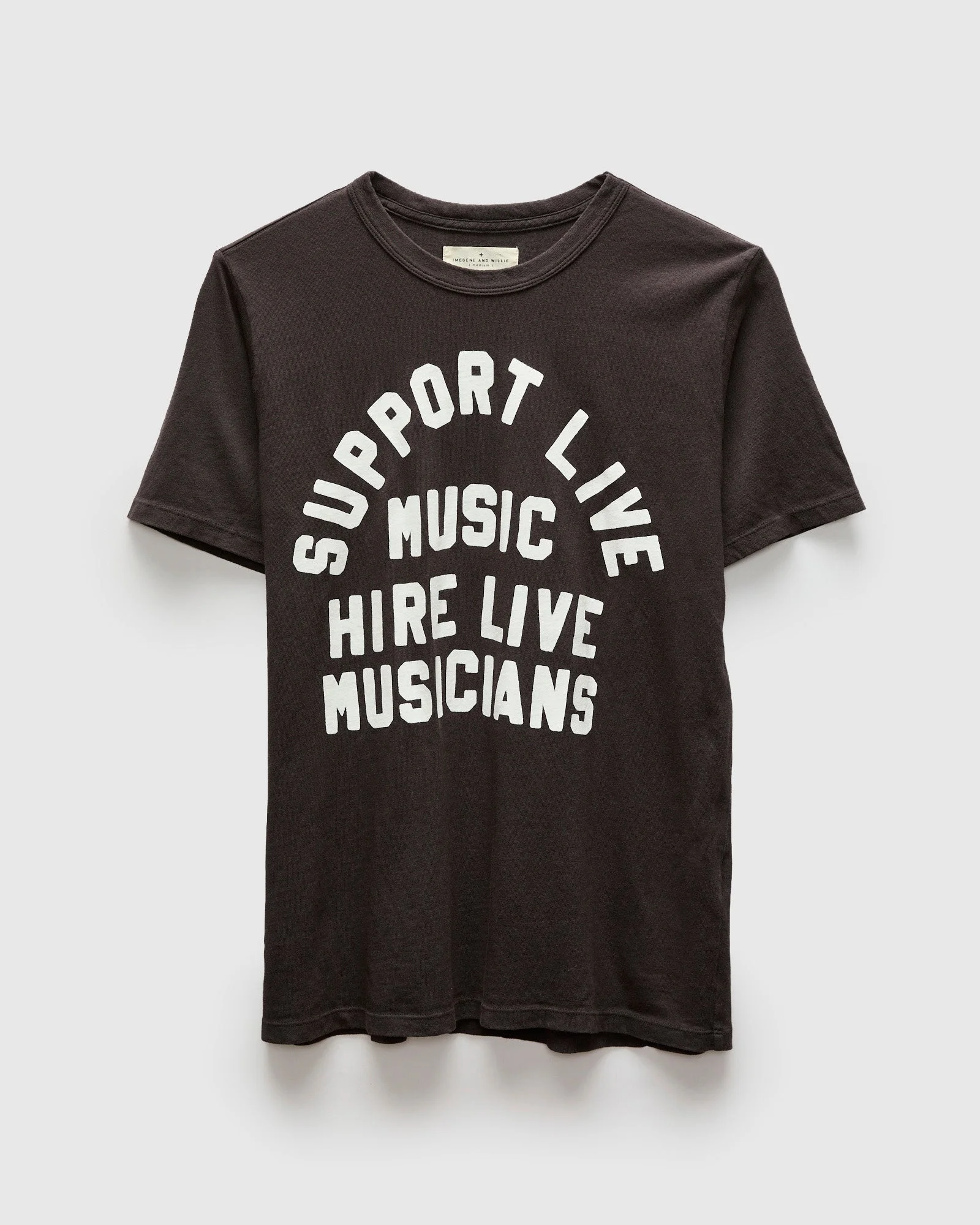"Support Live Music" T-Shirt in Vintage Black - 1