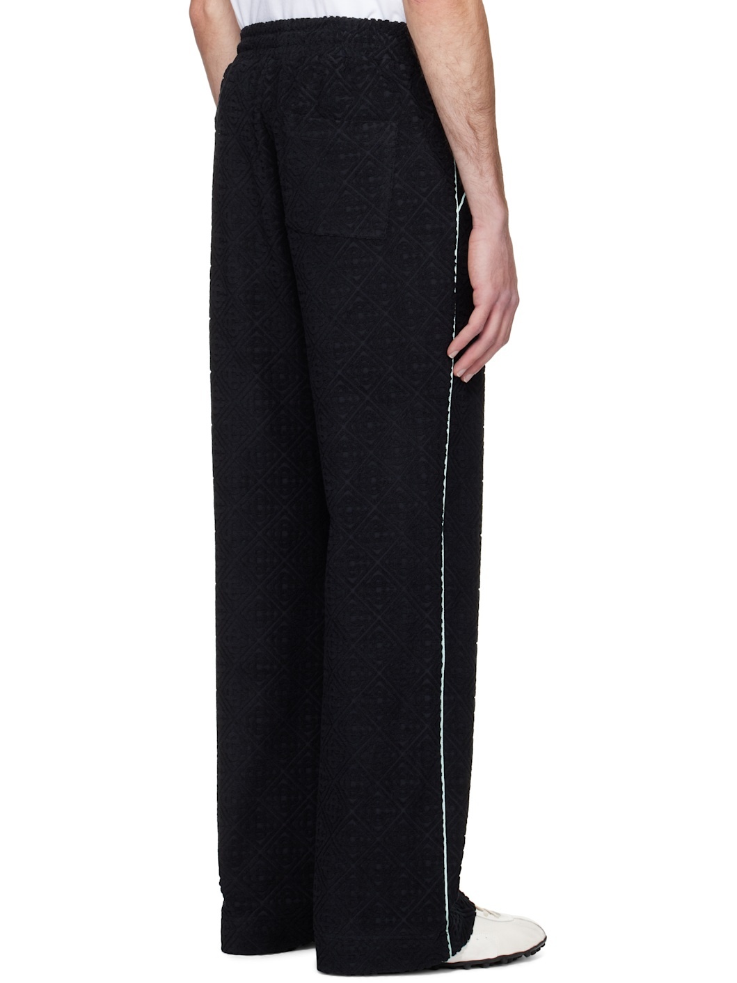 Black Monogram Jacquard Towelling Sweatpants - 3