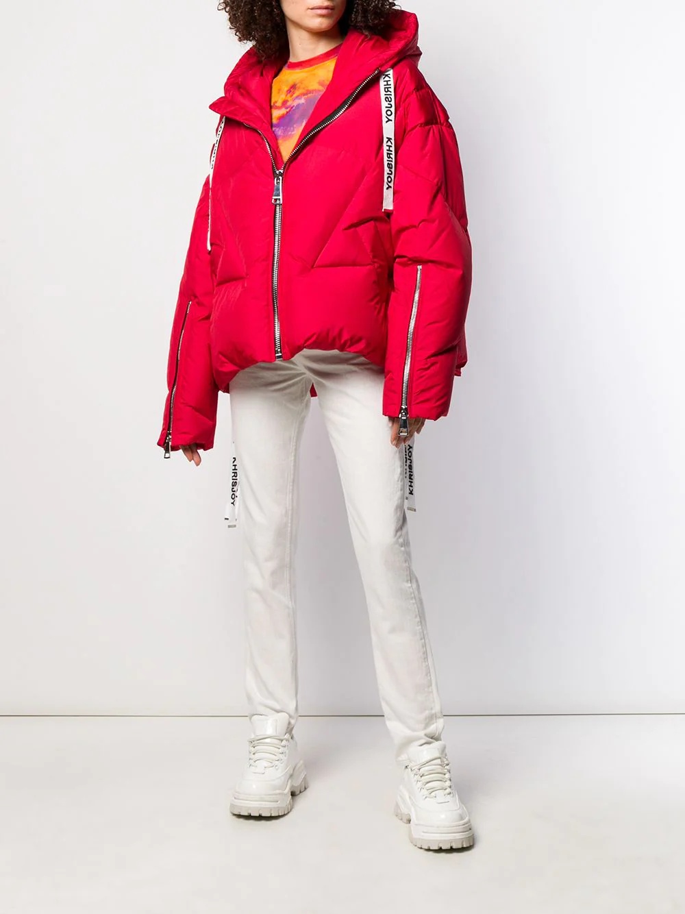 logo drawstring puffer jacket - 2