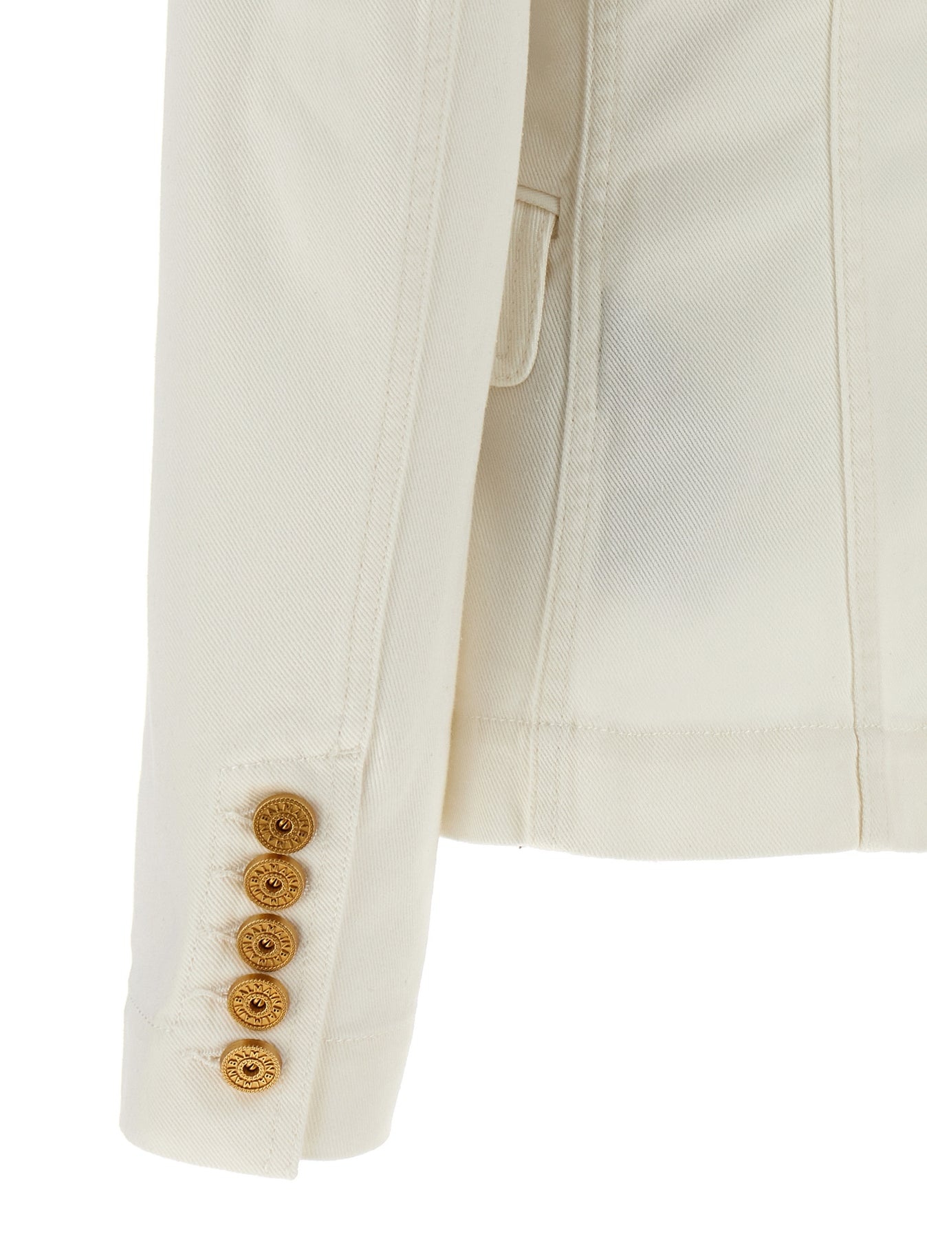 Balmain Double-Breasted Denim Blazer Blazer And Suits White