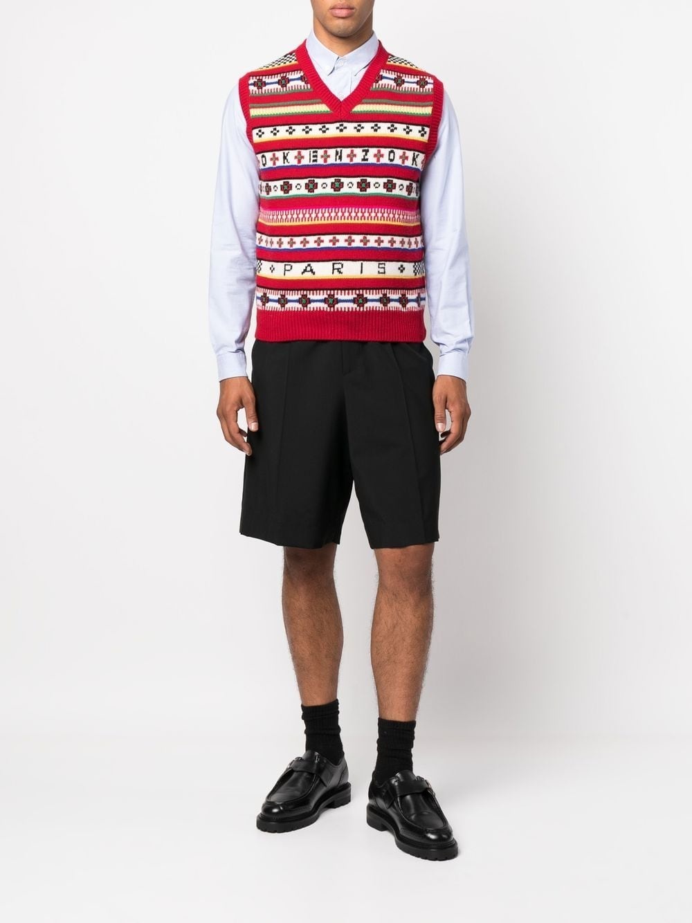 V-neck fair isle-knit vest - 2