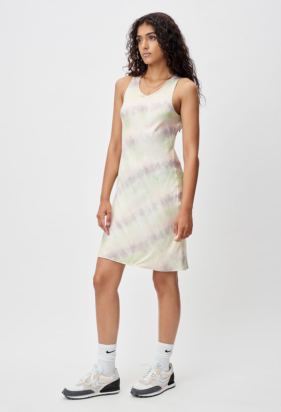 RECONSTRUCTED TIE DYE MINI SLIP DRESS - 3