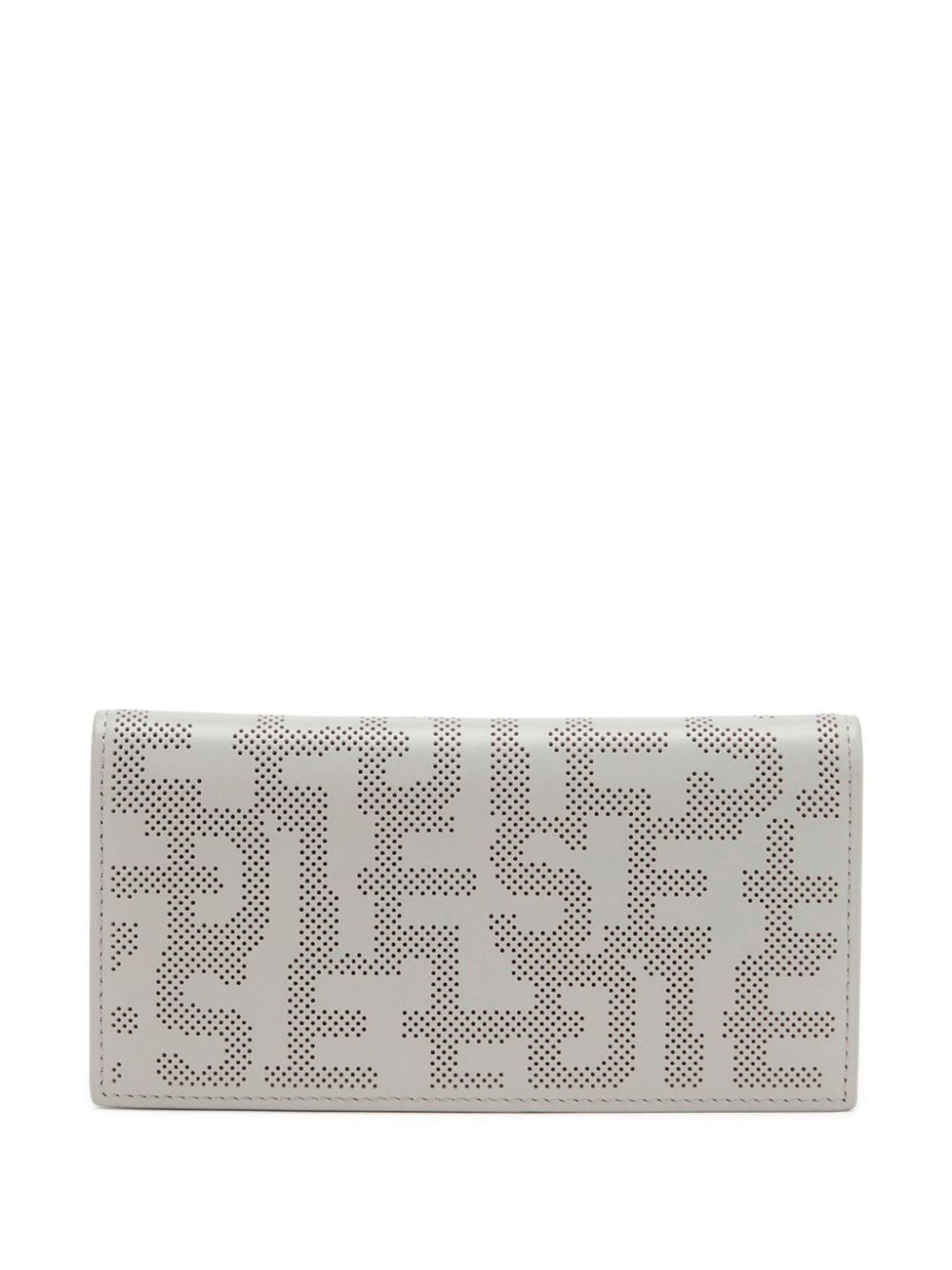 logo-perforated leather wallet - 1