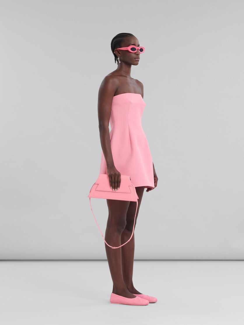 PINK CADY STRAPLESS MINI DRESS - 6