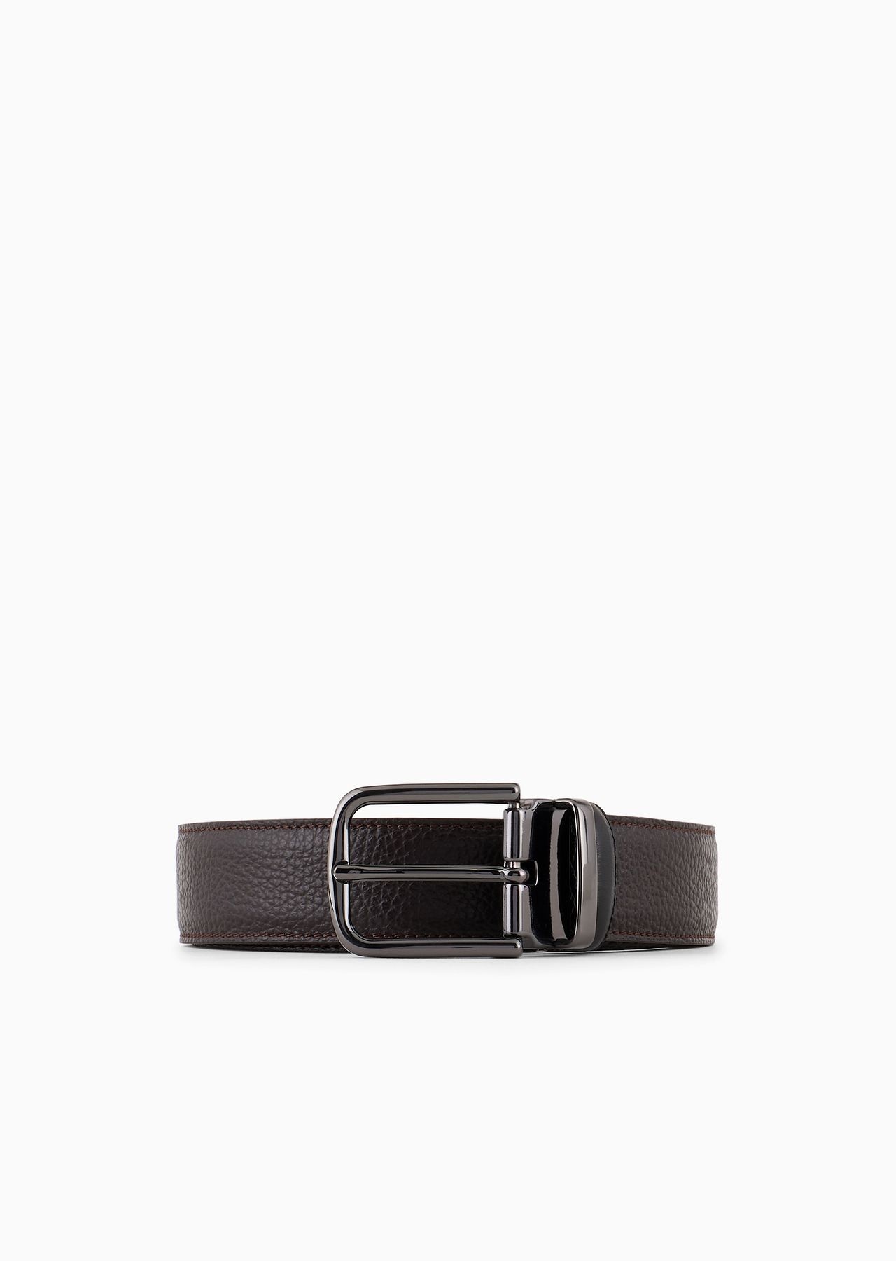 Reversible belt in pebbled leather - 1