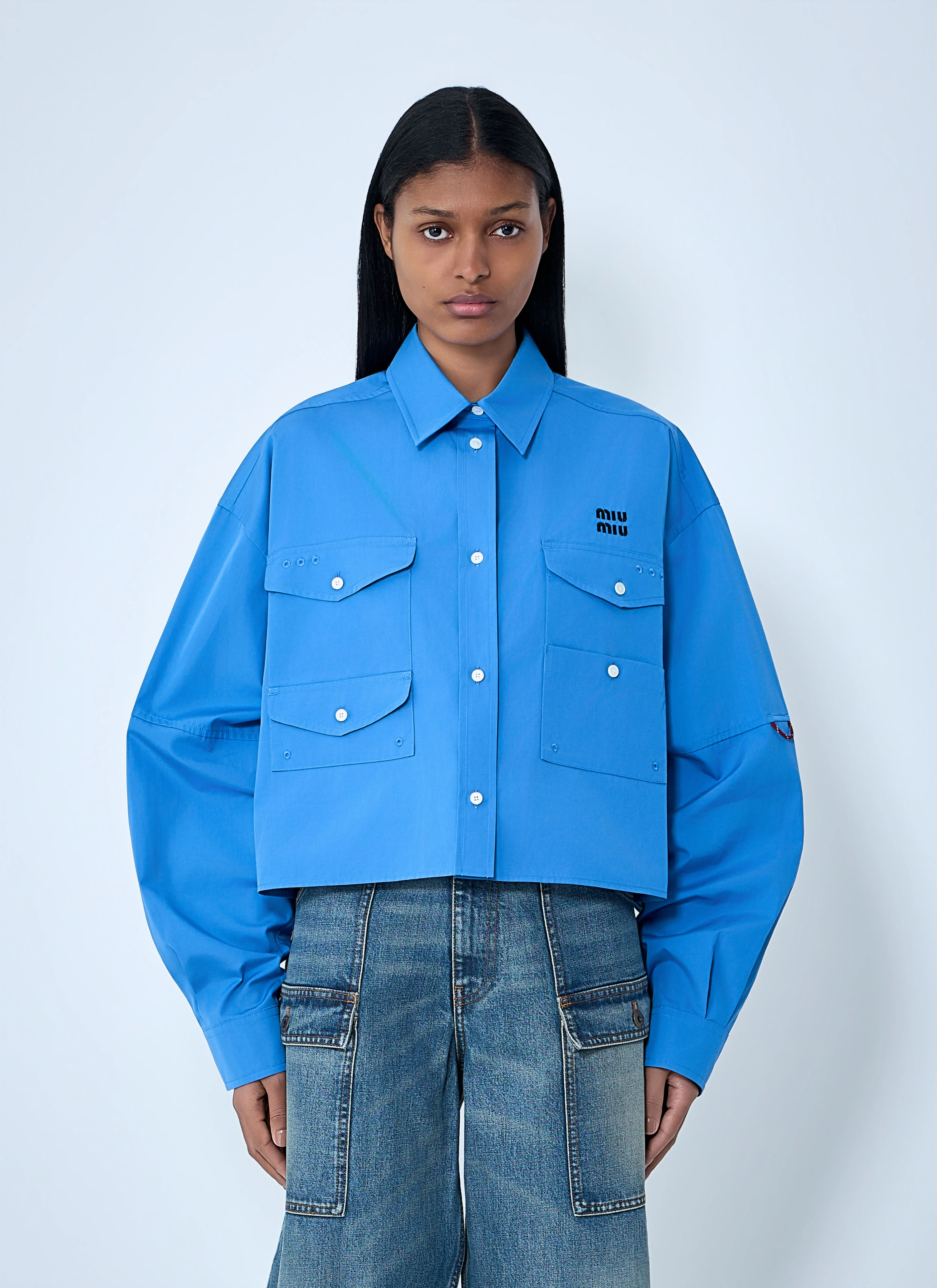 Cropped Utility Shirt - 1
