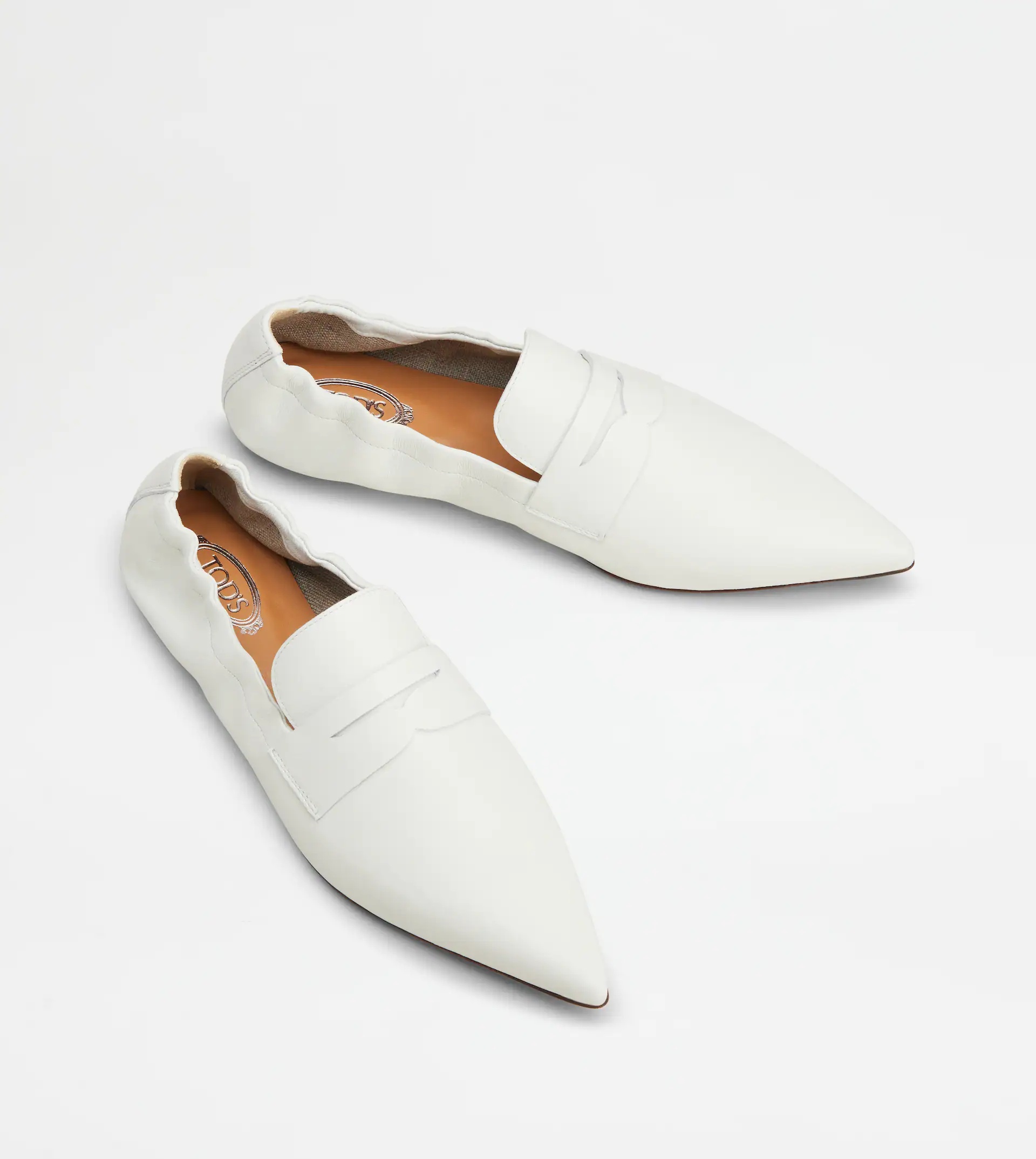 LOAFERS IN LEATHER - WHITE - 3